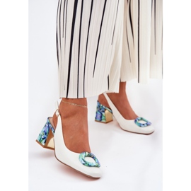 S.Barski Sandalias de cuero para mujeres en el D&amp;A CR51-002 White Post blanco 2