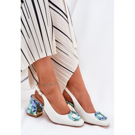 S.Barski Sandalias de cuero para mujeres en el D&amp;A CR51-002 White Post blanco 8