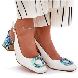 S.Barski Sandalias de cuero para mujeres en el D&amp;A CR51-002 White Post blanco 9