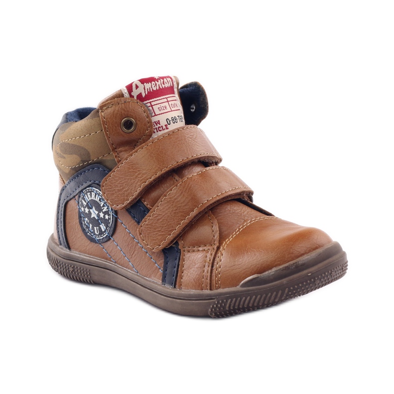 American Club Deportivo con inserto de cuero americano 16213 azul marino marrón 1