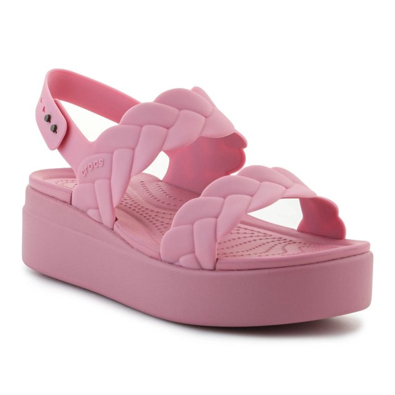 Crocs Brooklyn Woven Low Wedge 209977-6xx Sandalias rosa 1