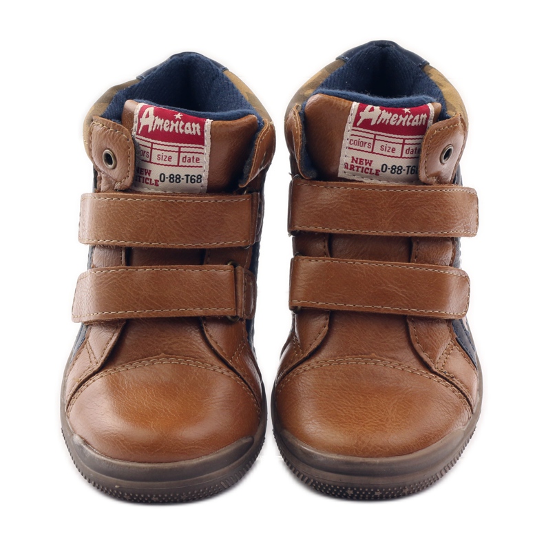 American Club Deportivo con inserto de cuero americano 16213 azul marino marrón 4