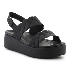 Crocs Sandals Brooklyn Woven Low Wedge 209977-060 negro 1