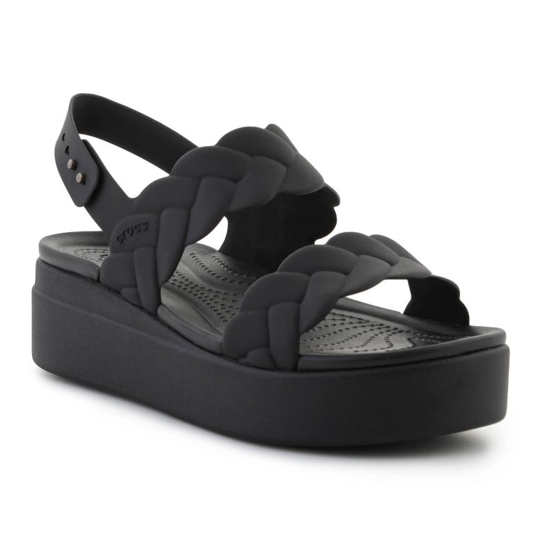 Crocs Sandals Brooklyn Woven Low Wedge 209977-060 negro 1