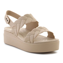 Sandalias Crocs Brooklyn Woven Low Wedge 209977-212 beige 1