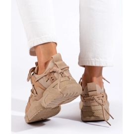 Seastar Zapatillas de mujer beige con puño. 3