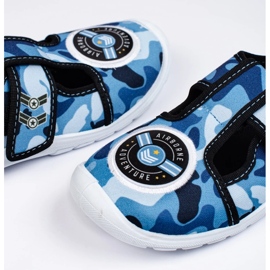 SHELOVET Deportivas camo azul con velcro 3F 2