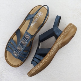 Sandalias femeninas con azul marino Rieker 628g7-14 3