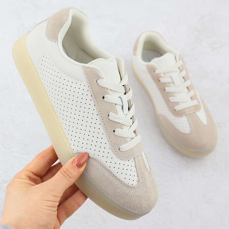 Zapatos deportivos de cuero para mujeres Perfoled Beige Sergio Leone SP-118 1