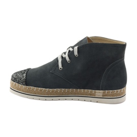 Alpargatas de piel para mujer, gris/plateado, Neścior 2