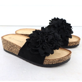 Flip Flip -Flops en Flores de cuña Potocki negro GN17300 2