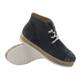 Alpargatas de piel para mujer, gris/plateado, Neścior 3