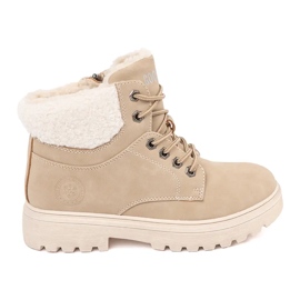 Tramperos con estilo hechos de cuero ecológico beige 4