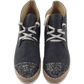 Alpargatas de piel para mujer, gris/plateado, Neścior 4