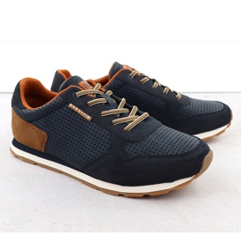 Zapatos deportivos masculinos casuales azul marino bugatti 321-ash02-5500 1