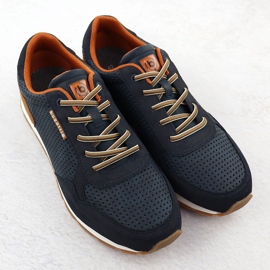 Zapatos deportivos masculinos casuales azul marino bugatti 321-ash02-5500 2