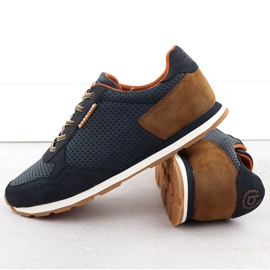 Zapatos deportivos masculinos casuales azul marino bugatti 321-ash02-5500 3
