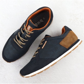 Zapatos deportivos masculinos casuales azul marino bugatti 321-ash02-5500 4