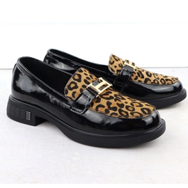 Zapatos de cuero con estampado de leopardo retrasado lacado negro vinceza 66790 2