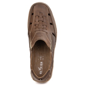 Olivier Zapatos transpirables para hombres rotos marrón 4