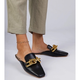 Chanclas negras con cadena Hickory negro 2