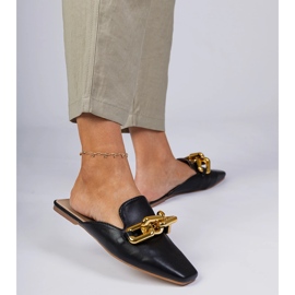 Chanclas negras con cadena Hickory negro 4