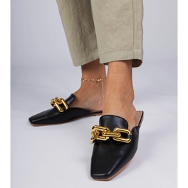 Chanclas negras con cadena Hickory negro 6
