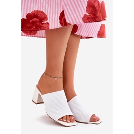 Zapatillas de altura de las mujeres blanco 1
