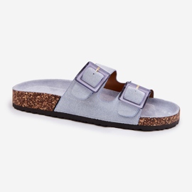 Chanclas para mujeres con abrazaderas en el azul de corcho 4