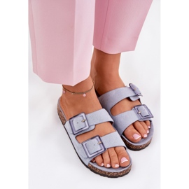 Chanclas para mujeres con abrazaderas en el azul de corcho 5