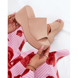 Zapatillas para mujeres ecológicas en la plataforma y cuñas beige 1
