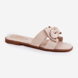 Chanclas planas para mujeres con beige de arco 4
