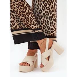 Sandalias para mujeres en el poste y plataforma con azul ecológico azul claro beige 5