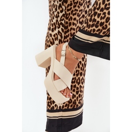 Sandalias para mujeres en el poste y plataforma con azul ecológico azul claro beige 3