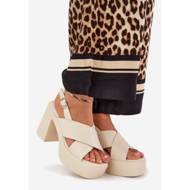 Sandalias para mujeres en el poste y plataforma con azul ecológico azul claro beige 1