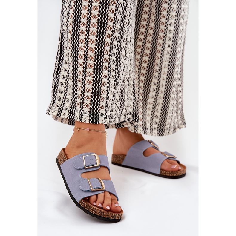 Flip Flip Flip Flip en una plataforma de corcho con hebillas doradas azul 2 Flip Flip Flip Flip en una plataforma de corcho con hebillas doradas azul 2