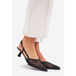 Tacones altos con una nariz puntiaguda y un tacón negro 1 Tacones altos con una nariz puntiaguda y un tacón negro 1