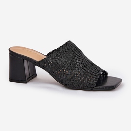 Chanclas para mujeres con tacones negros 4