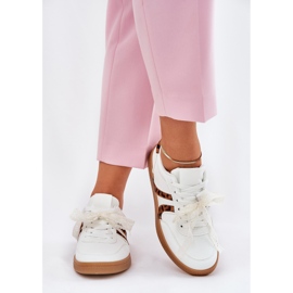 Zapatillas de deporte para mujeres bajas con estampado de leopardo de encaje blanco 3