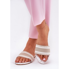 Zapatillas de mujer beige patouched 3