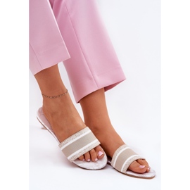 Zapatillas de mujer beige patouched 6