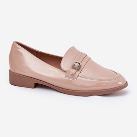 Mocasines de mujer pintados con un beige decorativo de hebilla 4