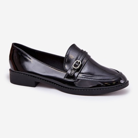 Mocasines de mujer pintados con una hebilla decorativa hebilla negra negro 4