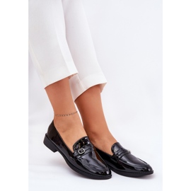Mocasines de mujer pintados con una hebilla decorativa hebilla negra negro 6