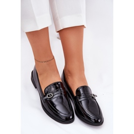 Mocasines de mujer pintados con una hebilla decorativa hebilla negra negro 8