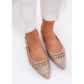 Sandalias con trenza y oro puntiagudo dorado 5