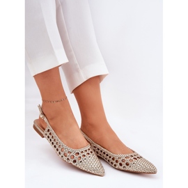Sandalias con trenza y oro puntiagudo dorado 6