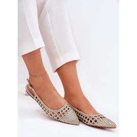 Sandalias con trenza y oro puntiagudo dorado 8