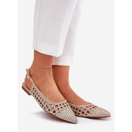 Sandalias con trenza y oro puntiagudo dorado 1