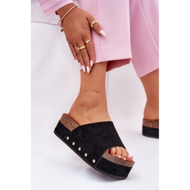 Flip Flip Flip Flip en la plataforma masiva Eco Suede Black negro 5